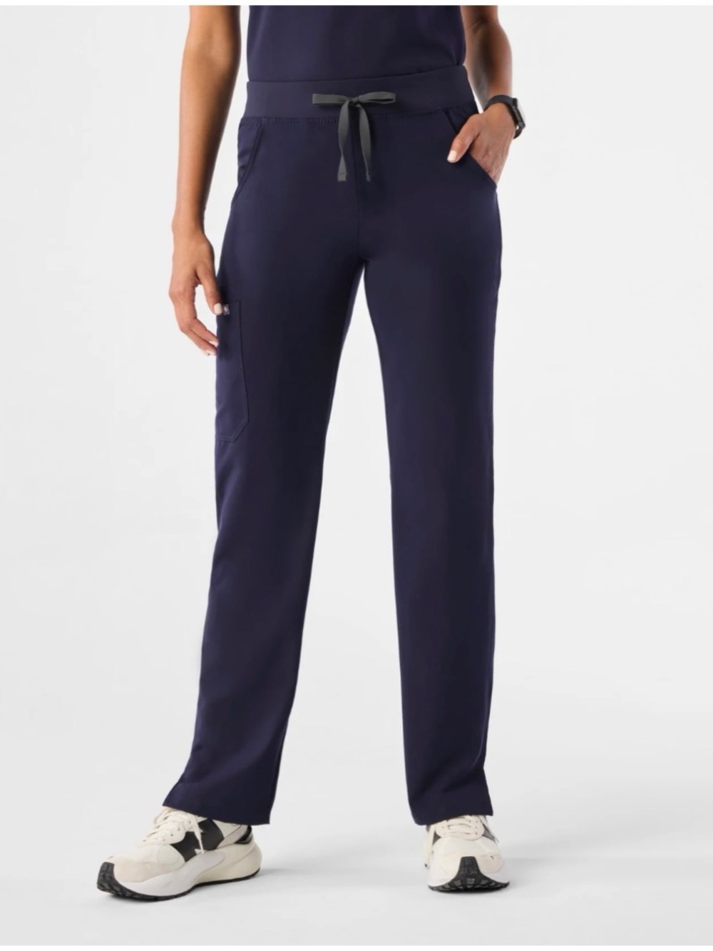Figs Women’s Sz XS Navy Blue Kade Scrub Pants Straight Leg Drawstring